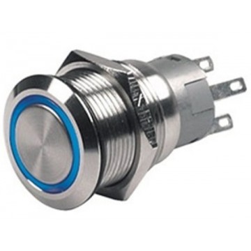 INTERRUTTORE FLAT INOX ON-OFF 12V BLU